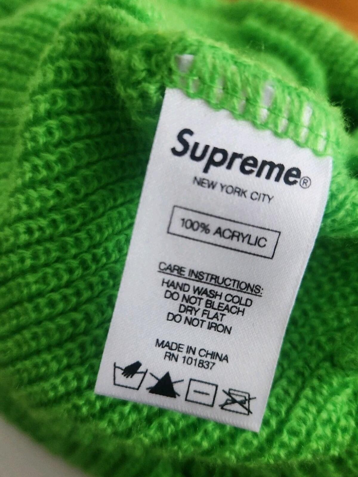 FW18 Supreme GORE-TEX Beanie Limette Wasserdichte Mütze Kleines Box Logo