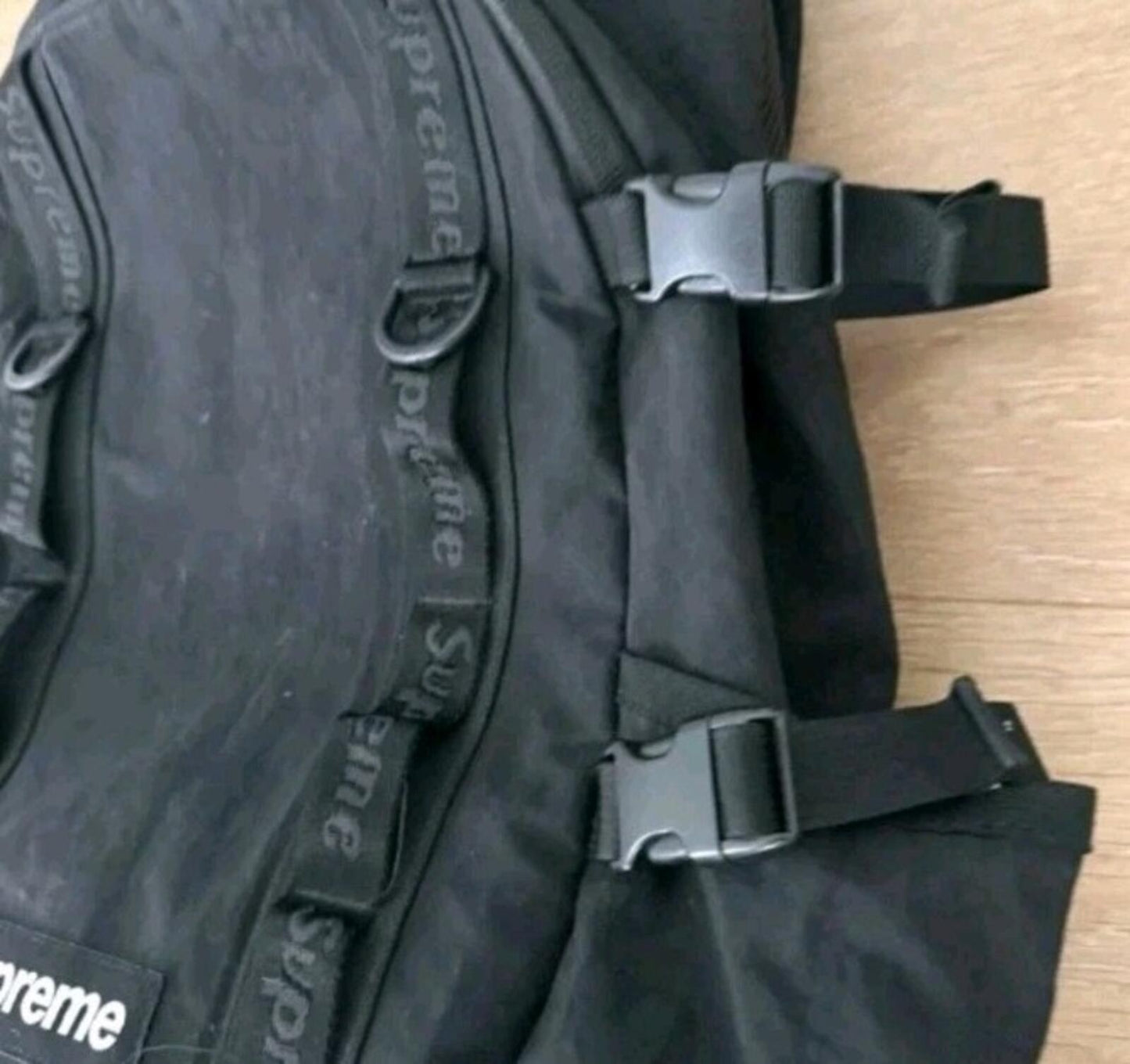 FW20 Supreme Backpack Black Bag Water Resistant Nylon Rucksack