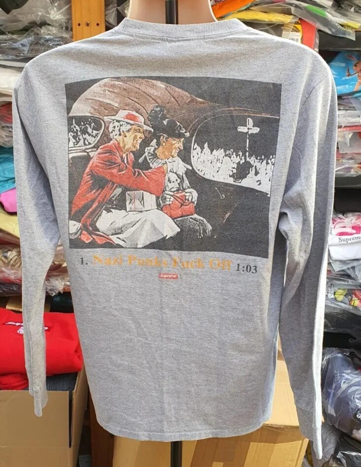 SS14 Supreme x Dead Kennedys L/S Tee Heather Grey Größe M