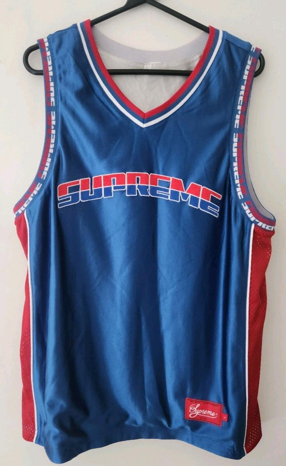 SS22 Supreme Reversible Basketball Jersey Size L Large Royal sleeveless tank top