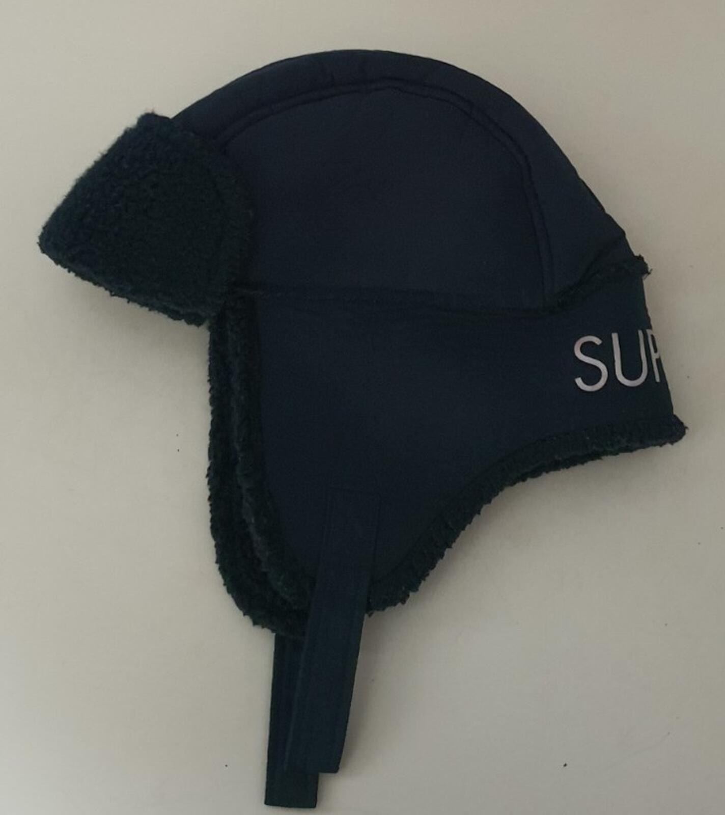 FW15 Supreme Faux Shearling Trooper Hat Navy