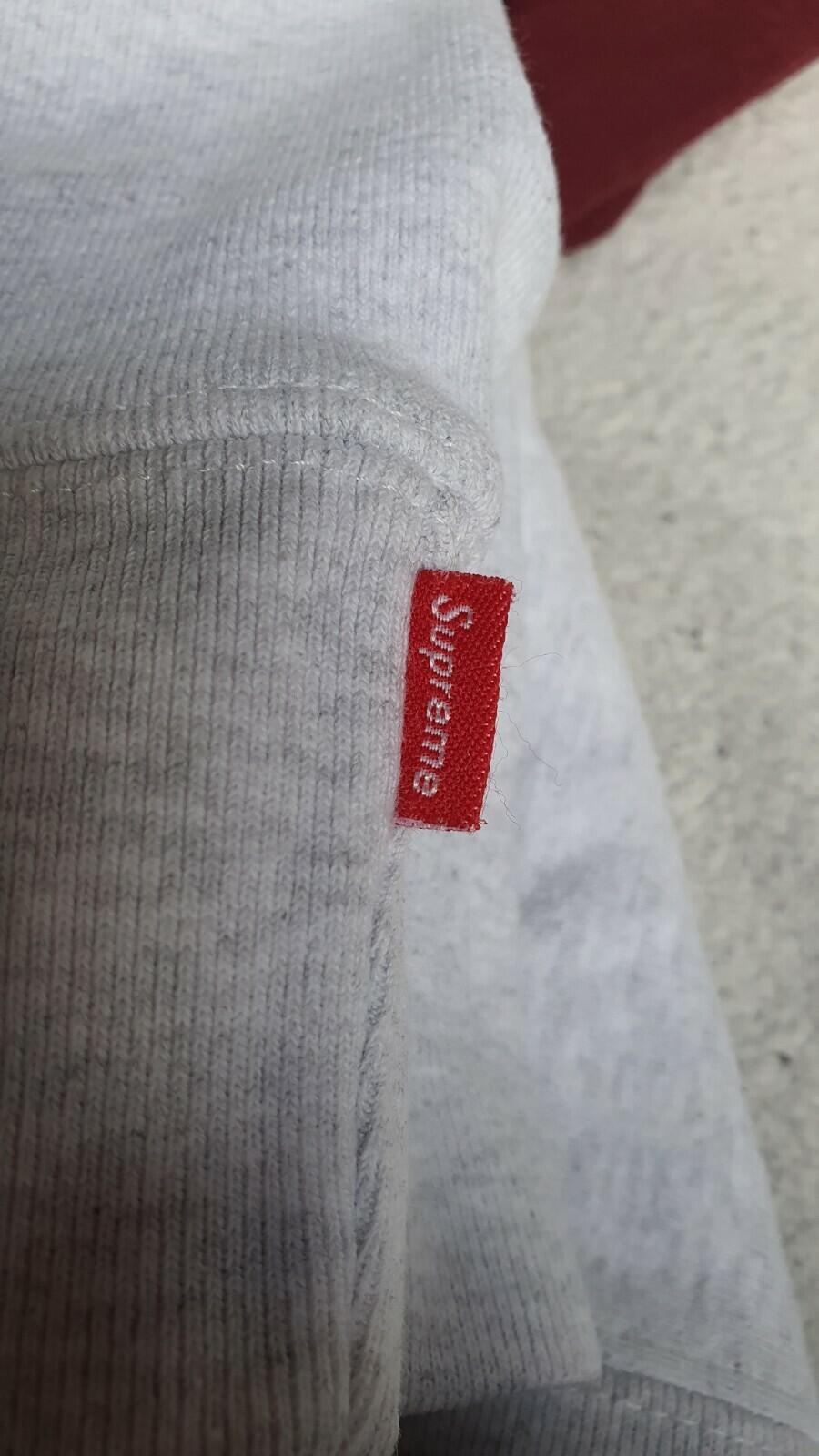 FW16 Supreme Color Blocked Arc Logo Kapuzenpullover Grau Größe XL
