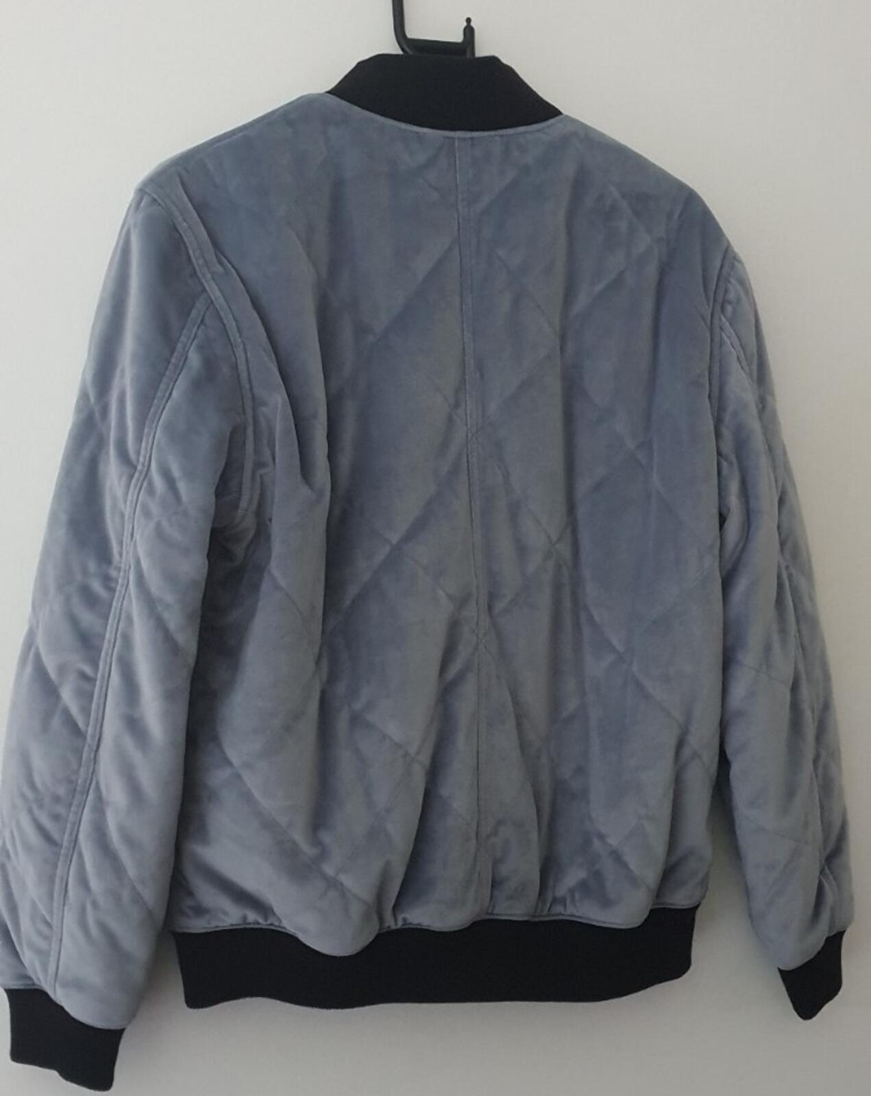 LEVI'S Line 8 Quilted Velvet Bomber Jacket Kano Blue Size S Small RRP £85