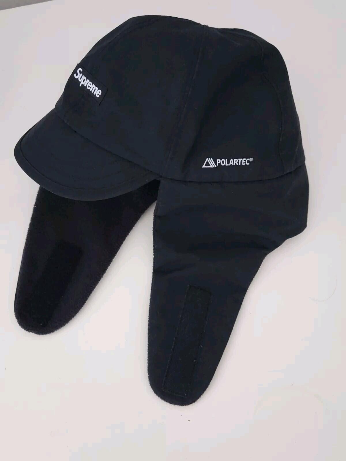 FW23 Supreme GORE-TEX Earflap Polartec Cap Black hat box logo waterproof Fleece