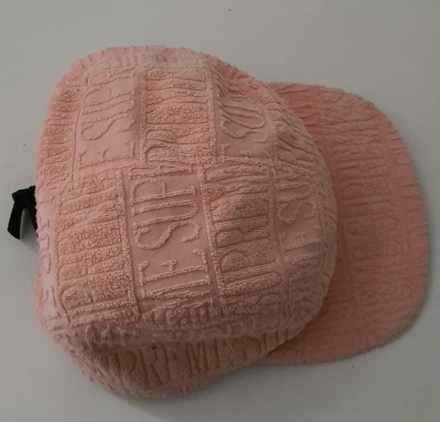 SS17 Supreme Text Stripe Terry Camp Cap Hat peach