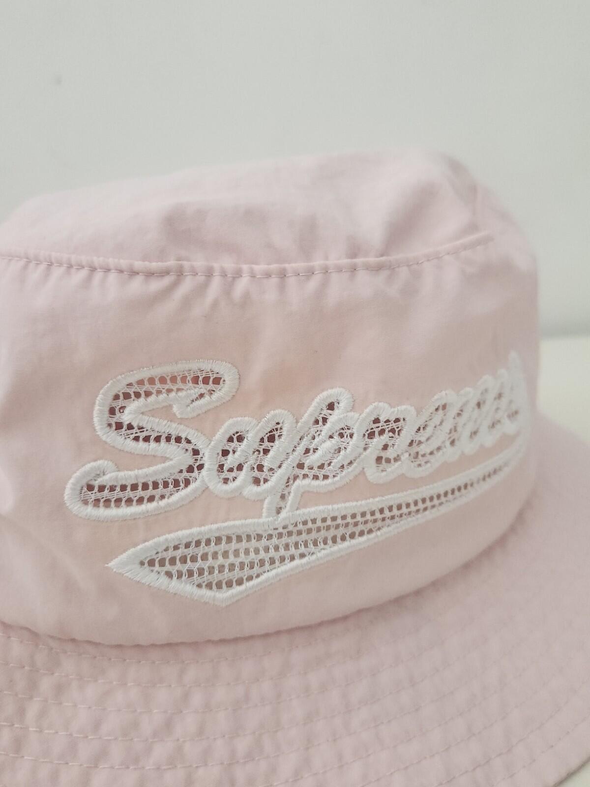 SS16 Supreme Mesh Script Crusher S/M Pink bucket hat small / medium