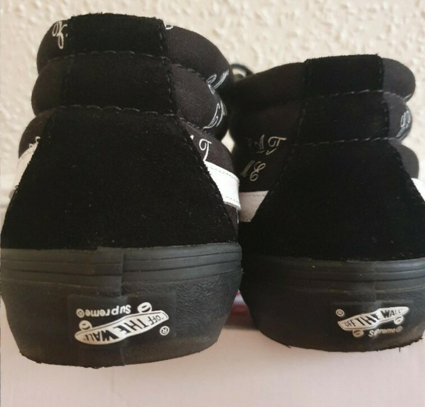 FW15 Supreme Vans Eat Me Sk8-Mid  1/1 factory defect Black Size UK 8 US 9 EUR 42