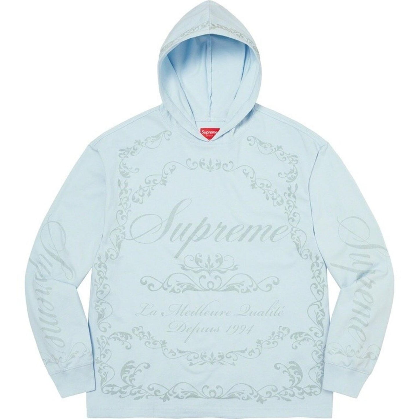SS23 Supreme Celebré Hooded L/S Top Hoodie Light Blue Size L
