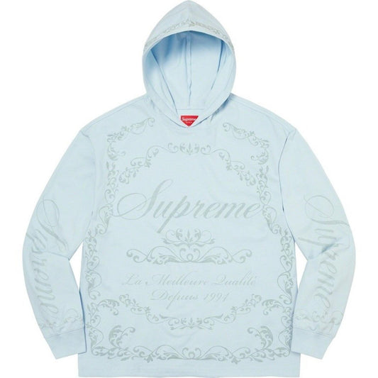 SS23 Supreme Celebré Hooded L/S Top Sudadera con Capucha Azul Claro Talla L