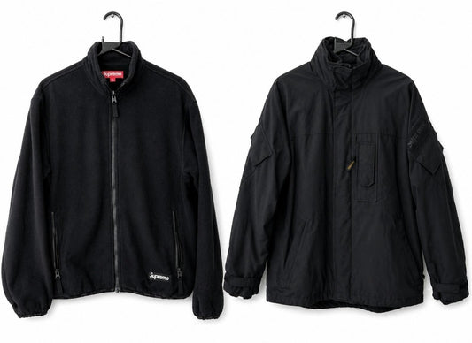 FW23 Supreme Chaqueta 2 en 1 GORE-TEX Forro polar Polartec Negra Talla S Impermeable