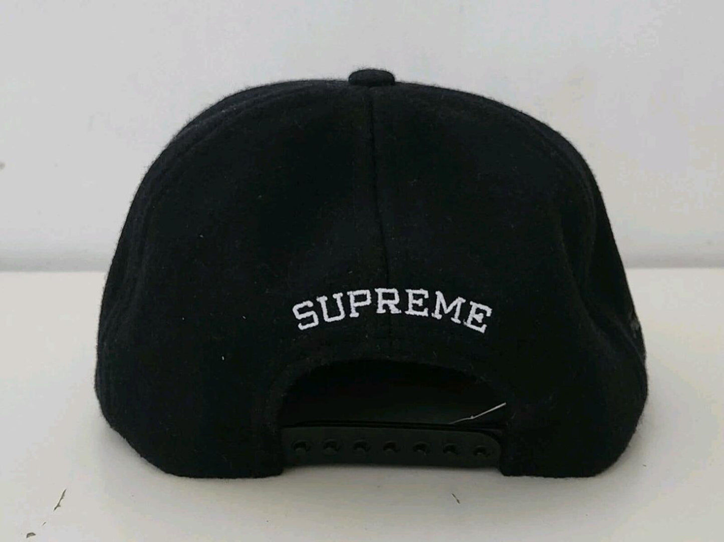 FW12 Supreme F uck B itches Get Money Wool 5-panel Leather Cap Black Hat FBGM