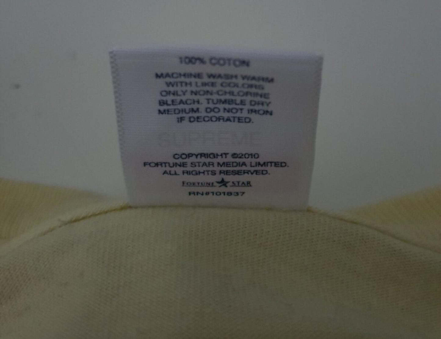 FW18 Supreme The Killer L/S tee pale yellow long sleeve t-shirt size medium M