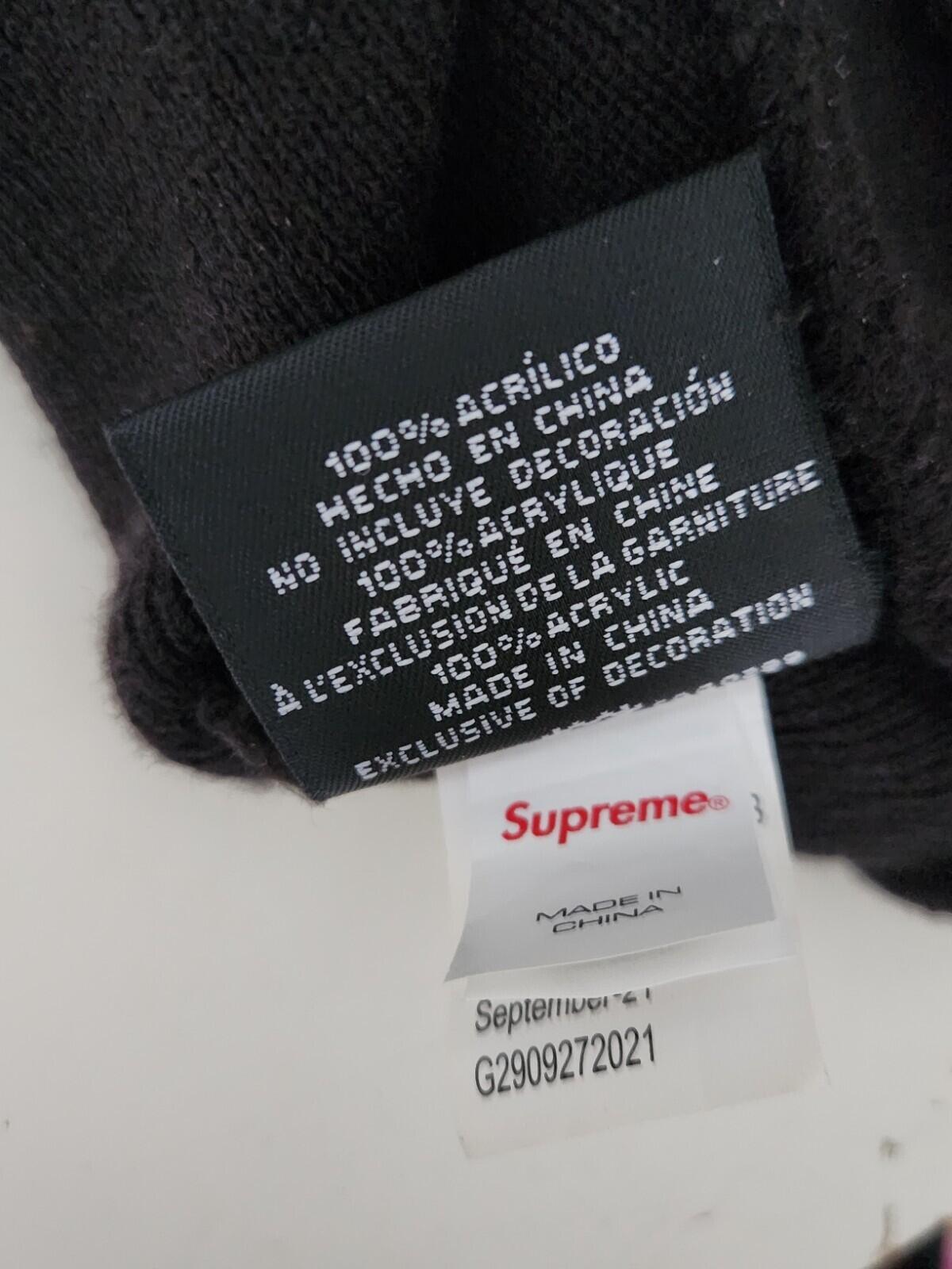 FW21 Supreme x New Era Rhinestone Beanie Black Hat
