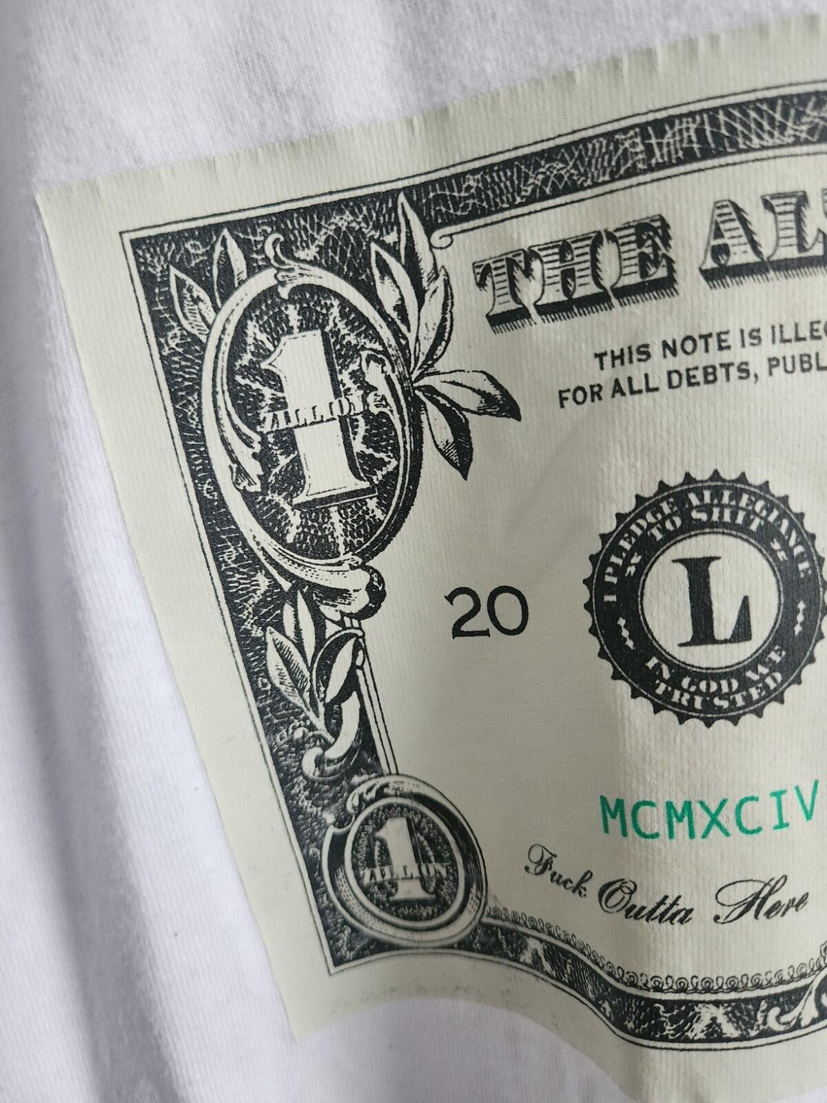 FW17 Supreme Dollar Tee White size M medium T-shirt made in USA facepalm