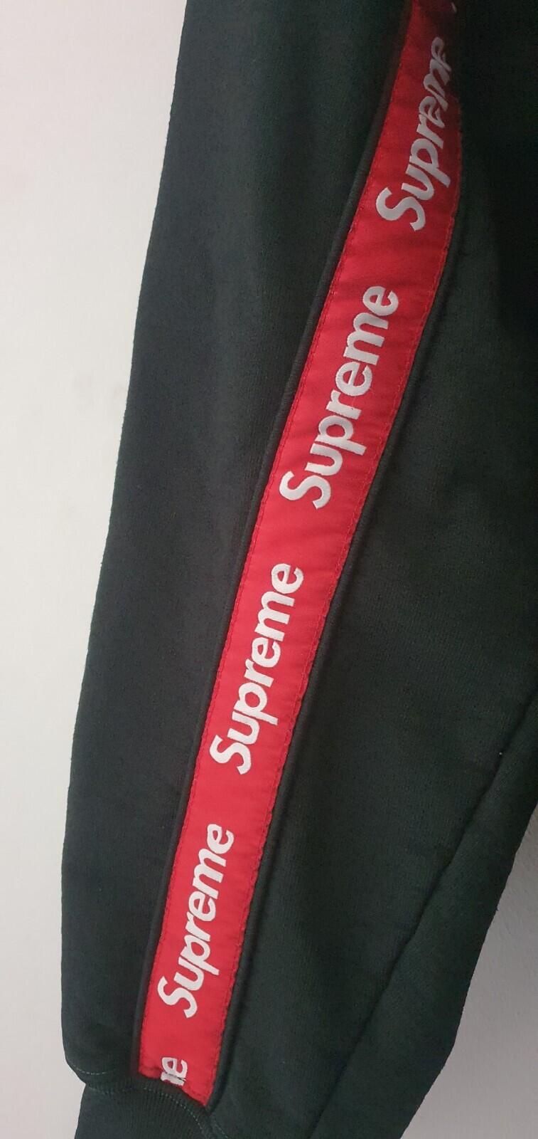 FW19 Supreme Text Stripe Zip Up hooded sweatshirt L Large DYED Hoodie