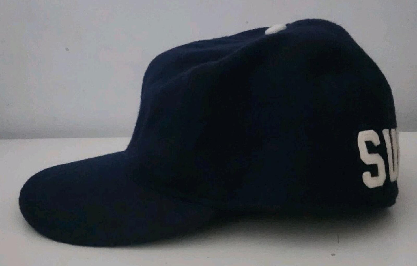 FW10 Supreme x Ebbets Field Back Hit Fitted Hat Size 7 1/4 Navy cap 2010 Vintage