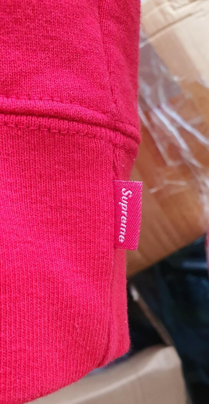 SS19 Supreme S Logo Colorblocked Hooded Sweatshirtgröße XL roter Hoodie