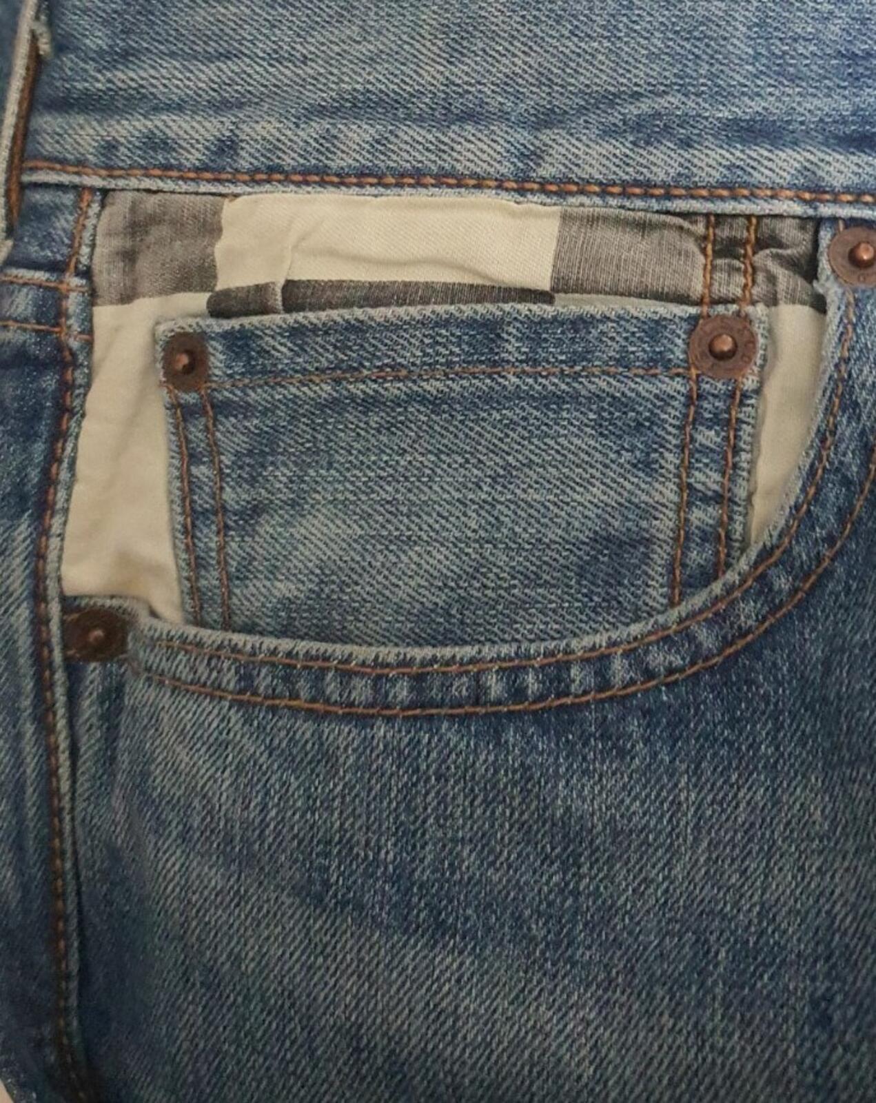 FW14 Supreme Levis Custom Fit 501 jeans 34 W34 L32 Levi's Blue Denim Checker