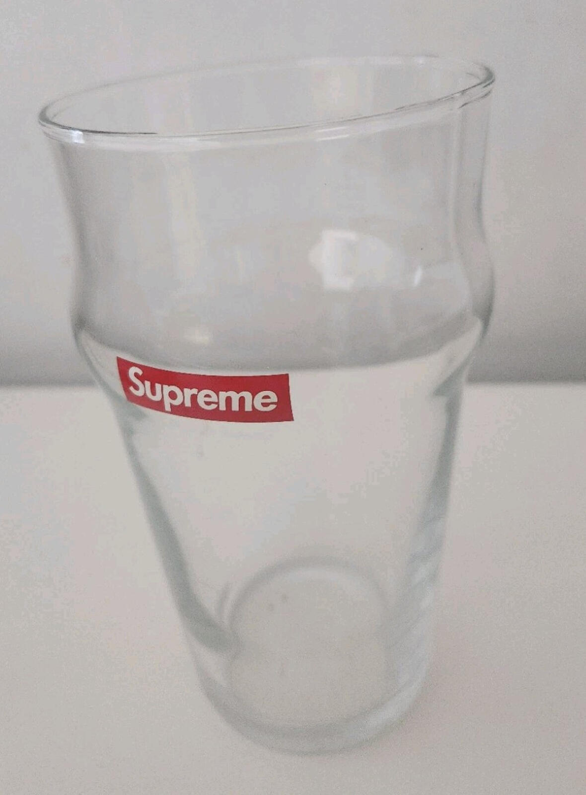 SS13 Supreme Pint Glass clear small red box logo Accessory Vintage 2013 Beer