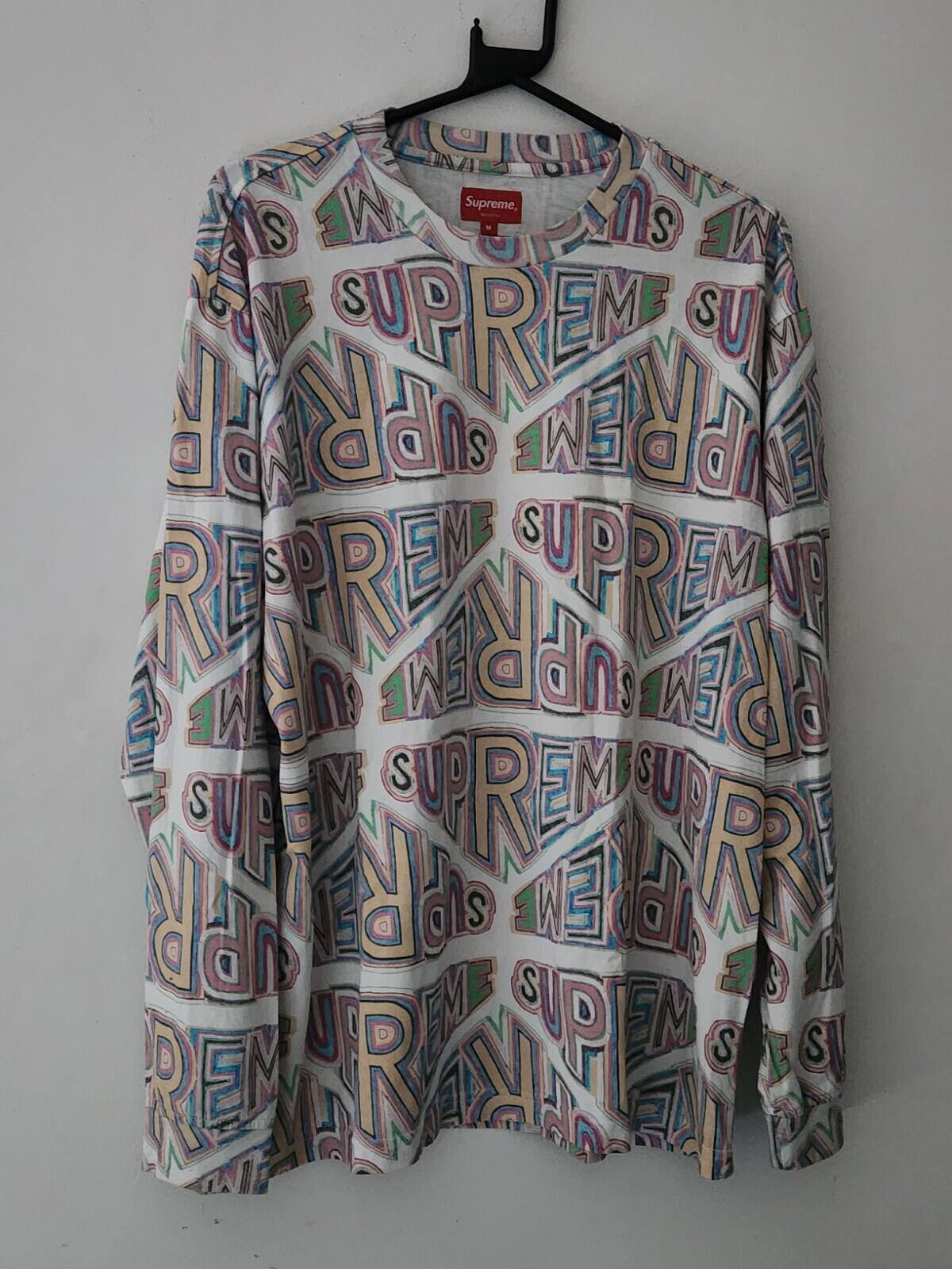 FW20 Supreme Perspective L/S Top Tee M medium White