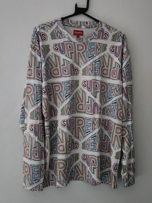 FW20 Supreme Perspective L/S Top Tee M medium White