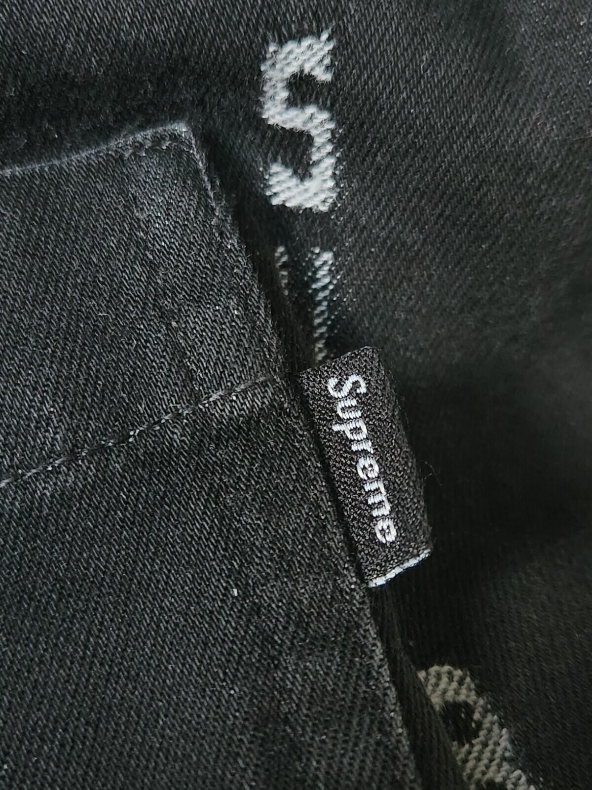 FW20 Supreme Stripe Logo Jacquard Denim Langarmhemd
