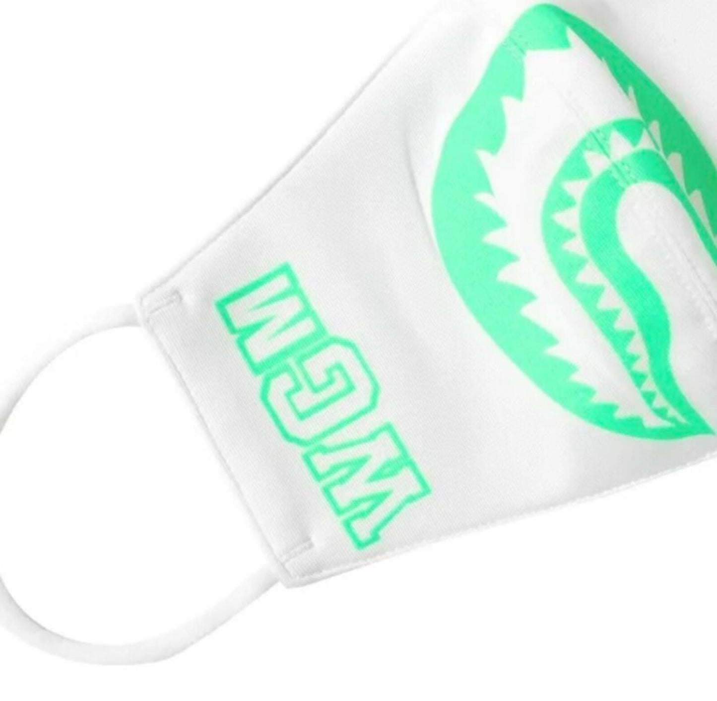 A BATHING APE Glow in the dark shark face mask RRP £49 white BAPE Accessory