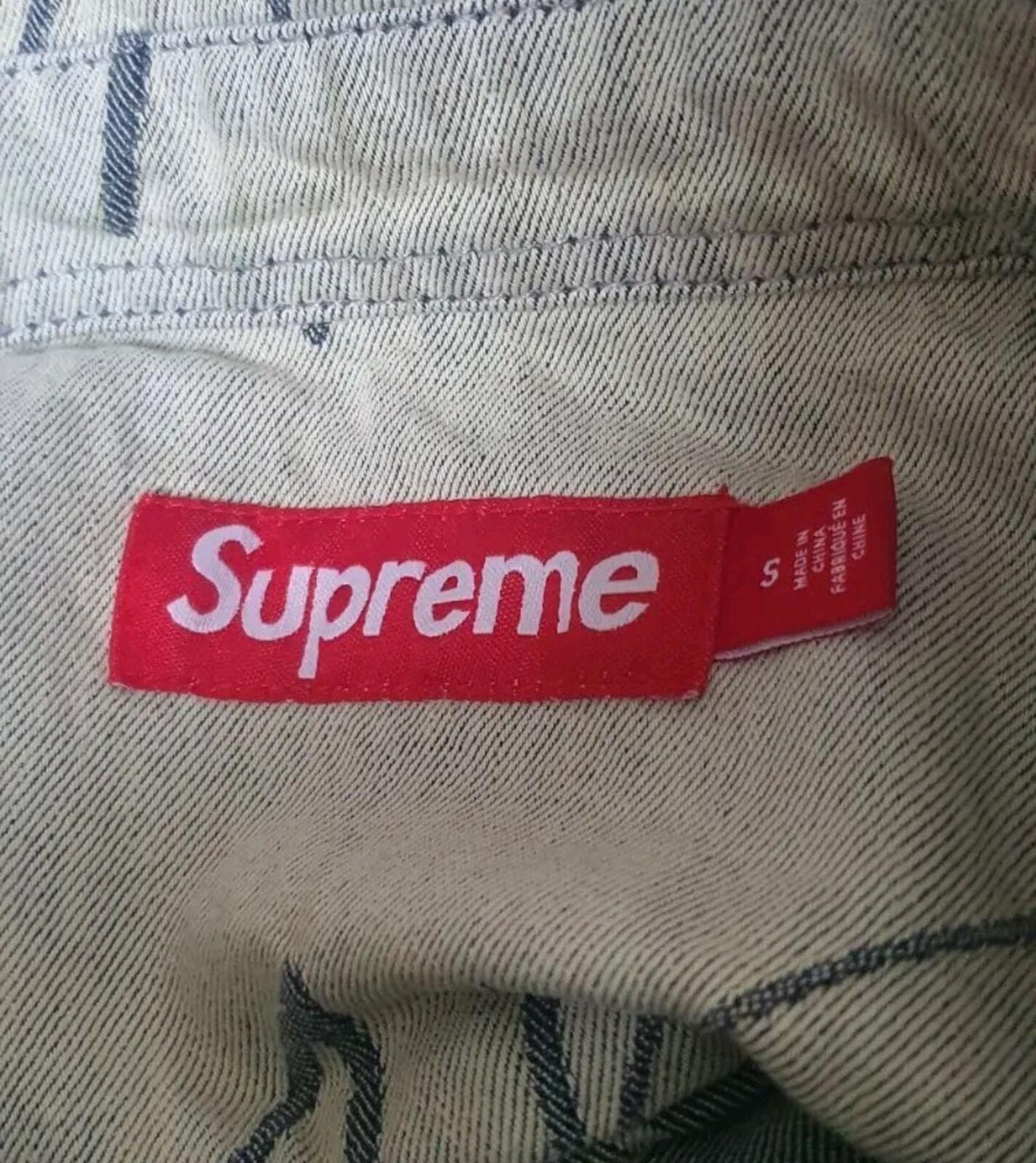 FW23 Supreme Handwriting Jacquard denim shirt long sleeve L/S shirt S Small