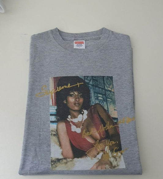 SS12 Supreme Pam Grier Tee grey T-shirt size L large vintage Very Rare
