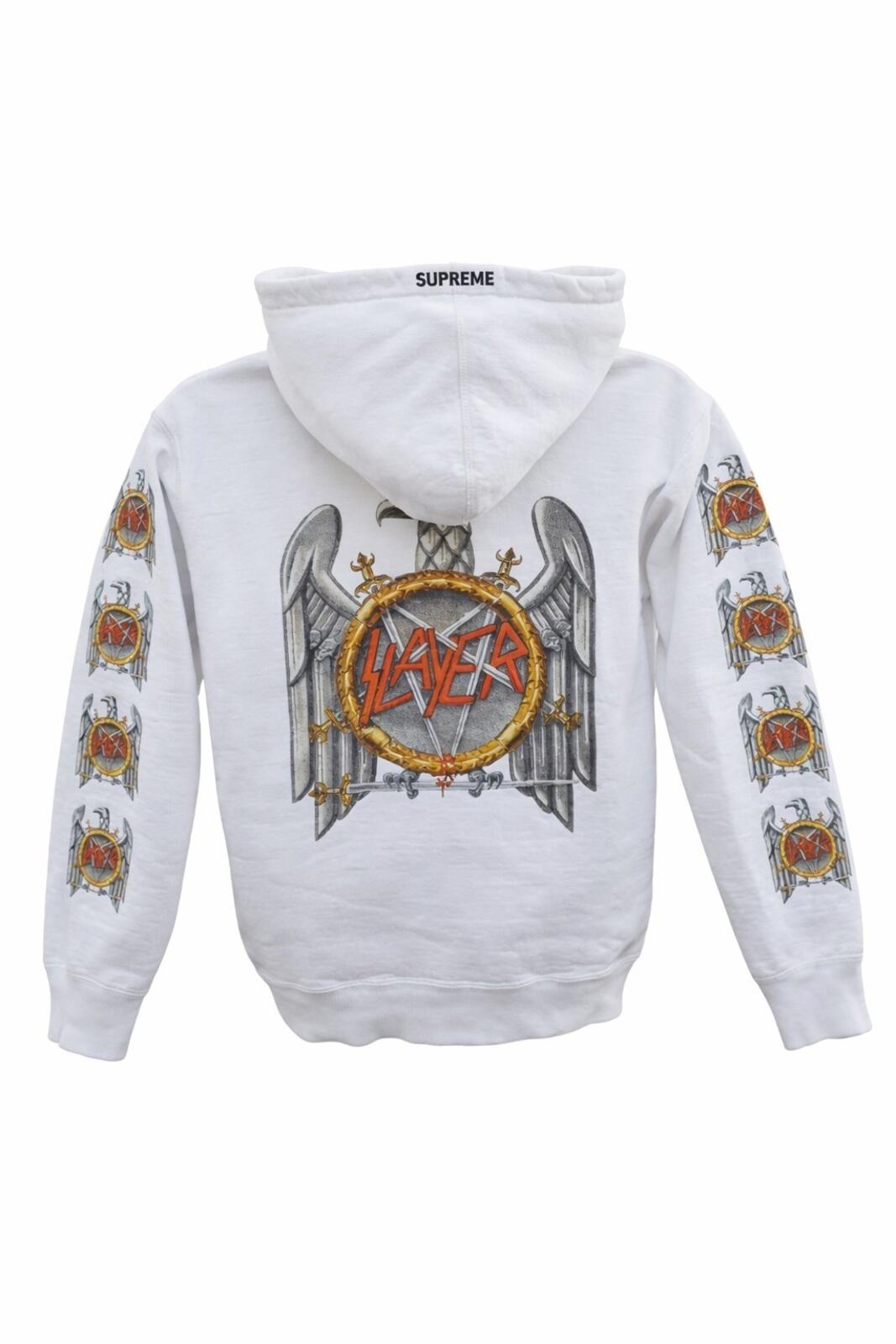 FW16 Supreme x Slayer Hooded Sweatshirt White Size L