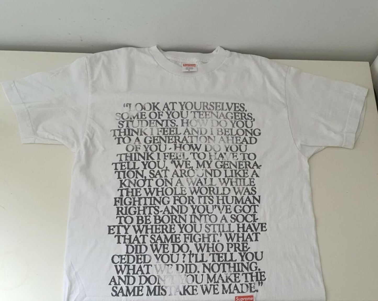 SS07 Supreme x Malcolm X Tee White Size M