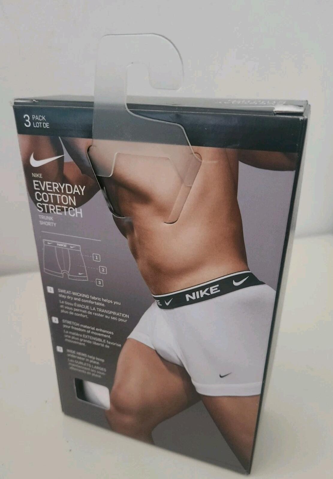 NIKE 3er Pack Stretch-Baumwoll-Retropanties in regulärer Passform Weiß M Medium Unterwäsche Dri-FIT