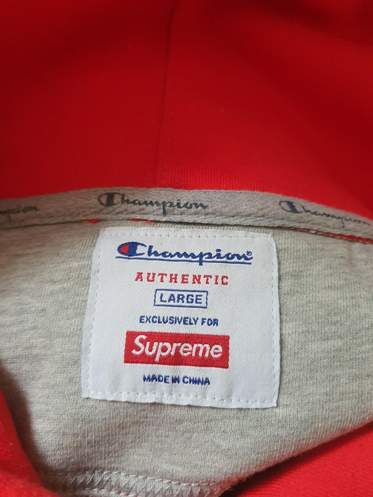 SS14 Supreme x Champion Hooded Sweatshirt Red Size L
