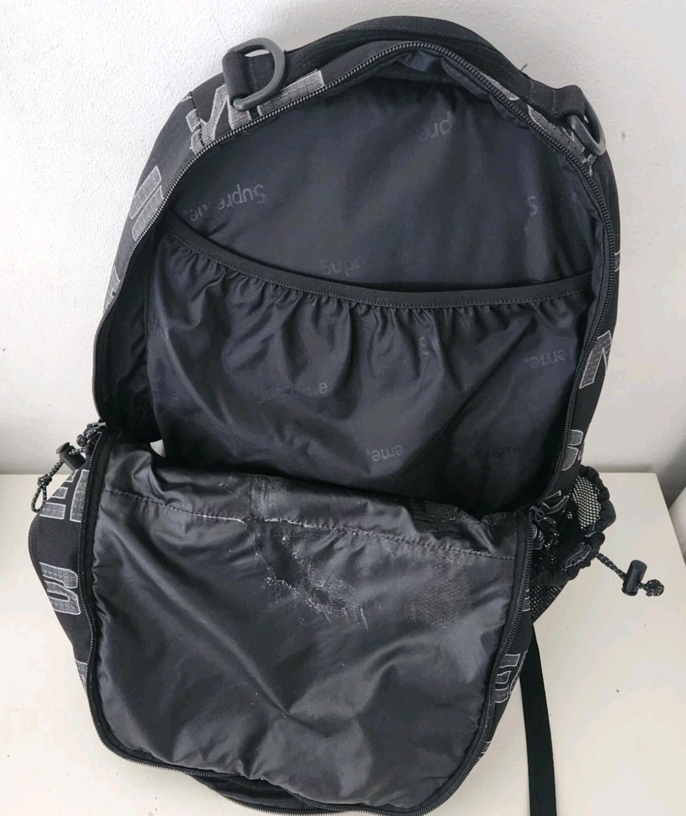 FW21 Supreme backpack Water Resistant  Rucksack Black Bag
