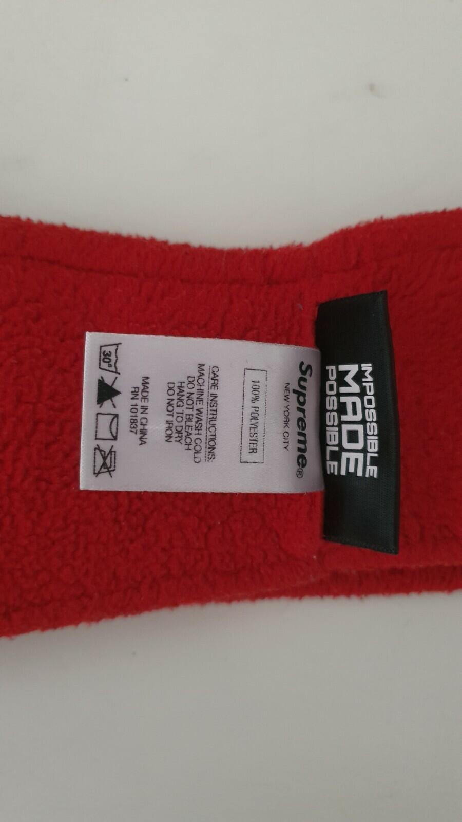 FW18 Supreme x Polartec Red Fleece Headband