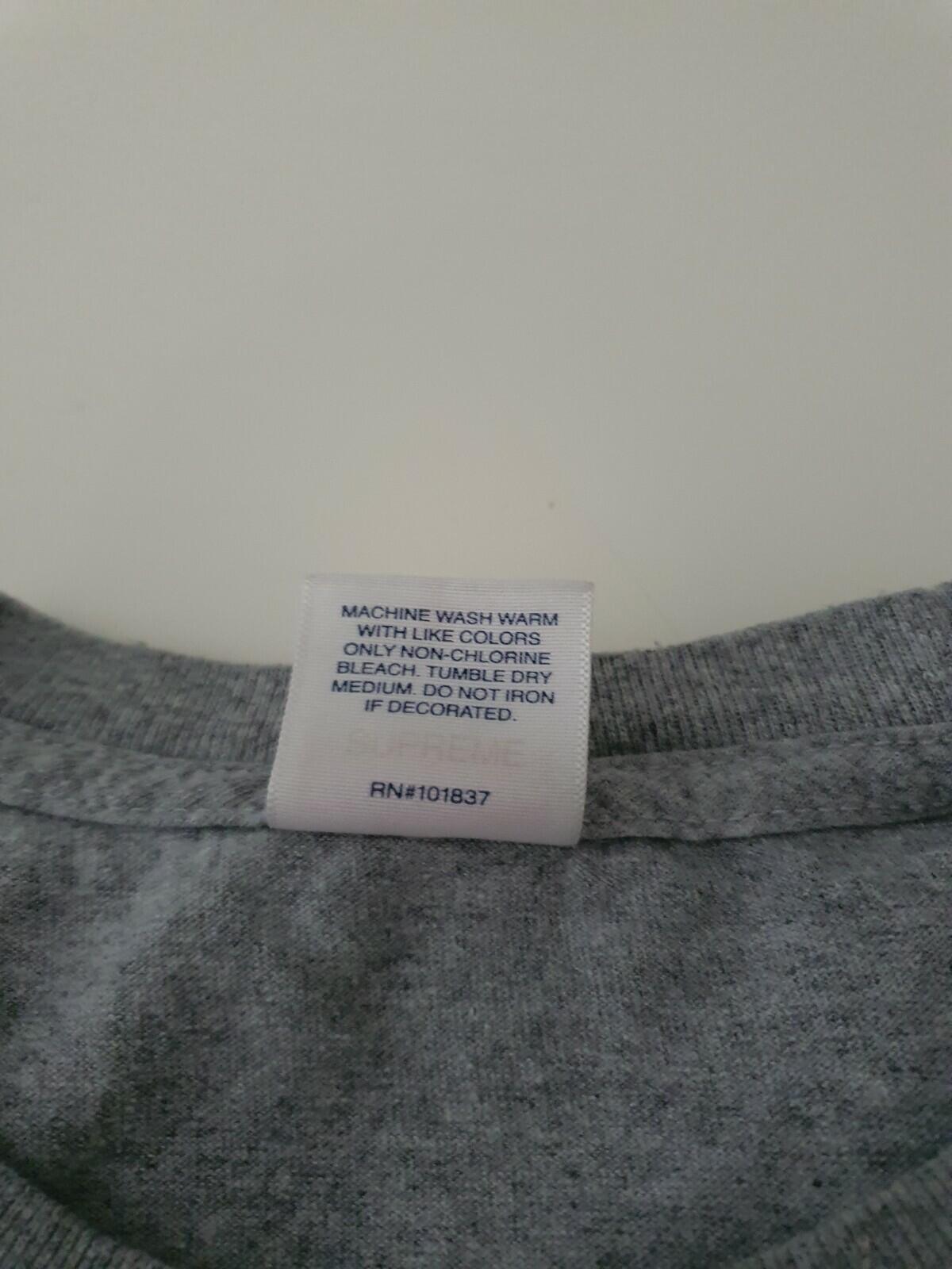 FW17 Supreme Dog Shi t Tee Heather Grey Size M