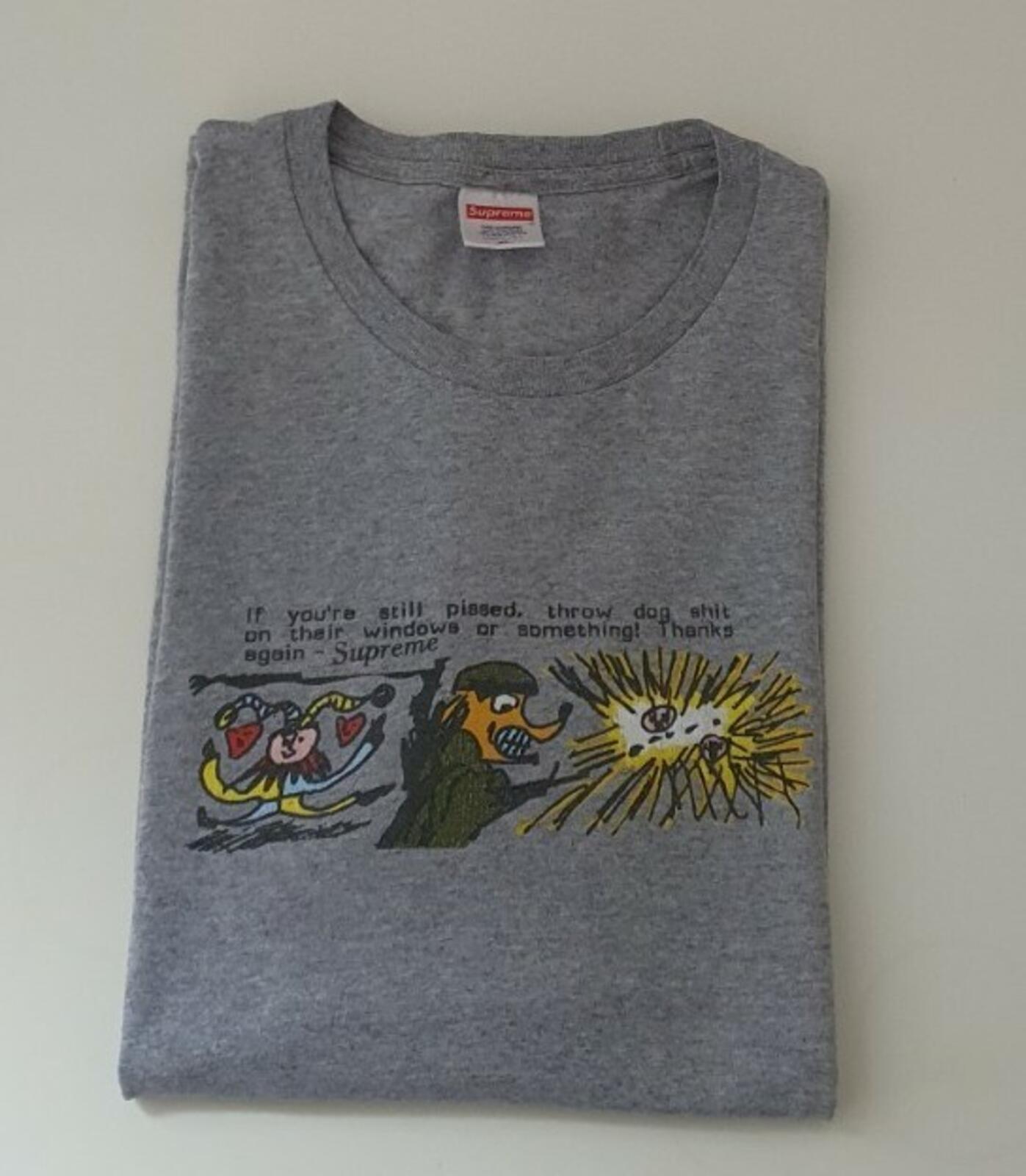 FW17 Supreme Dog Shi* graues T-Shirt Größe XL