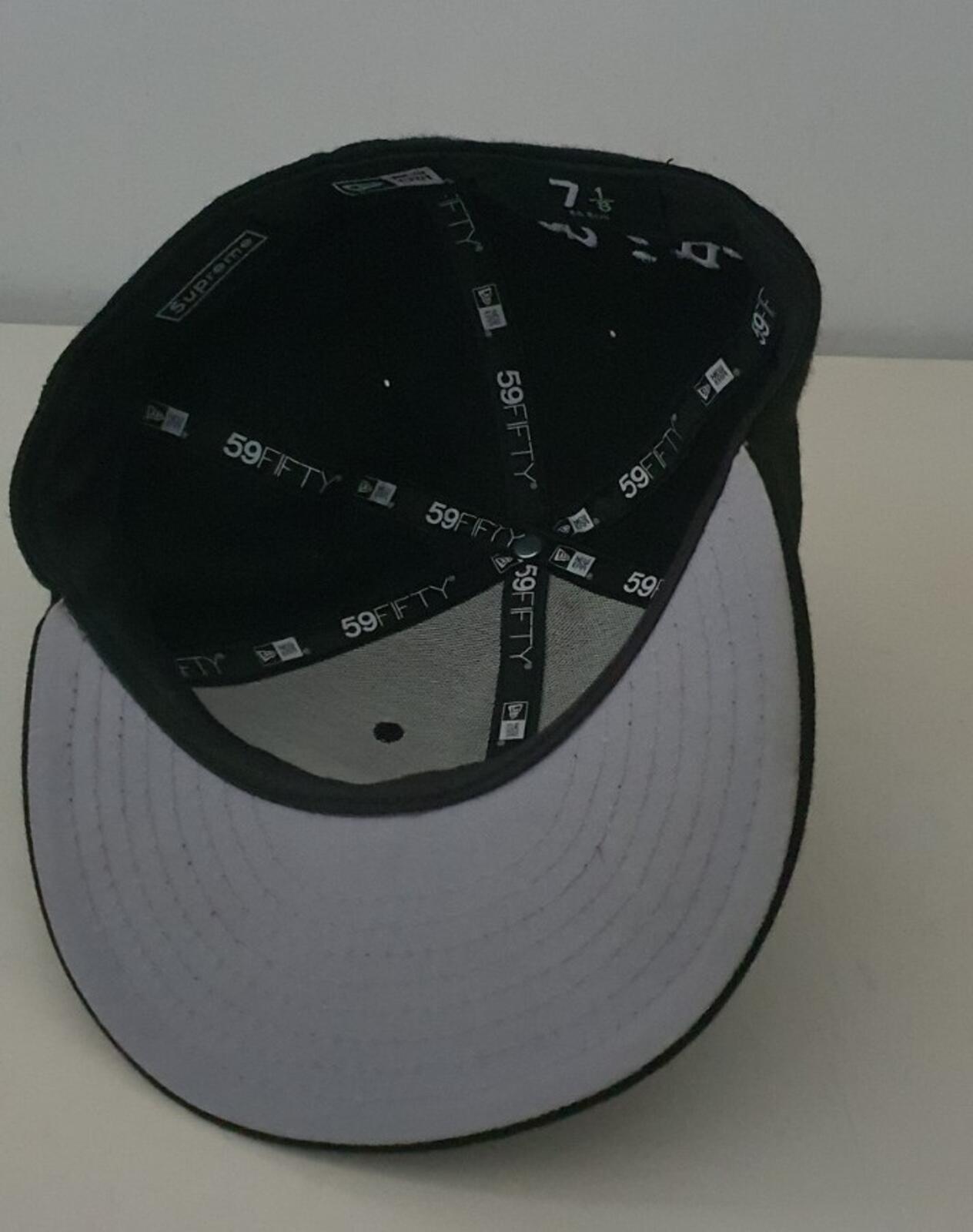 FW16 Supreme RIP New Era 59Fifty Box Logo black hat size 7 1/8