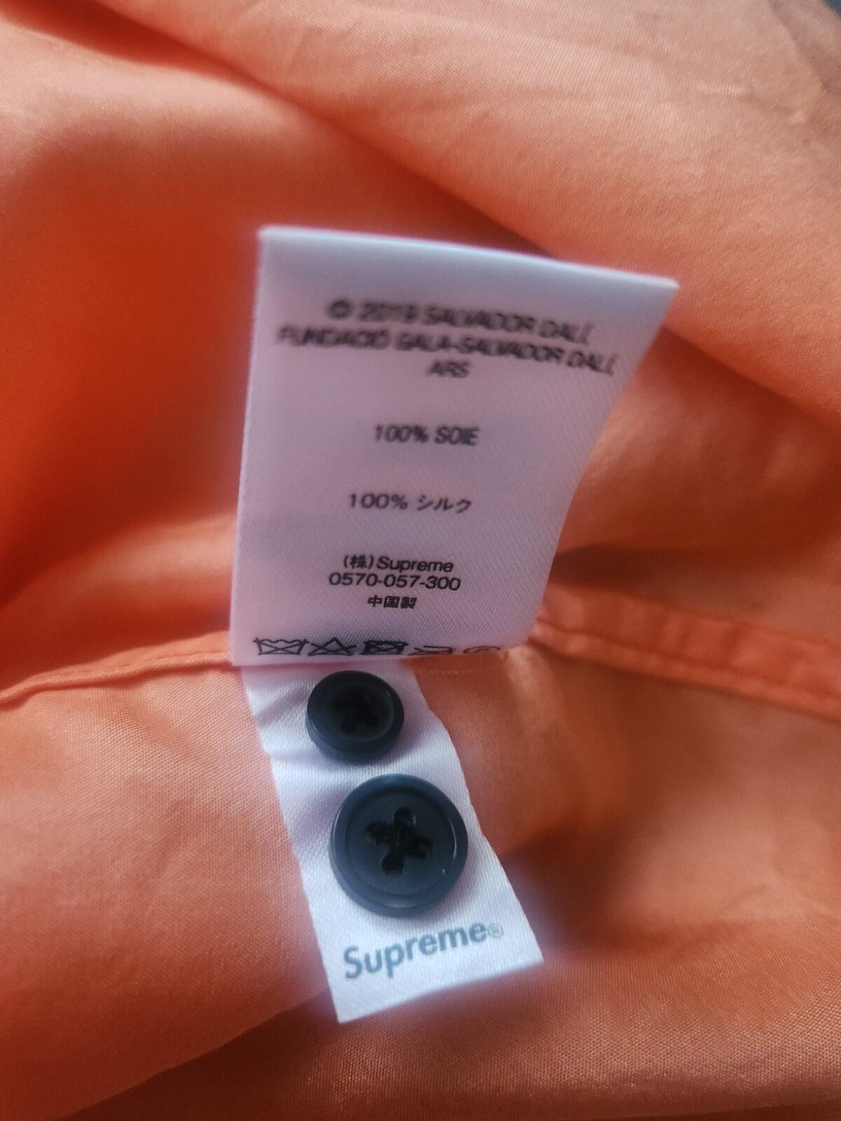 SS19 Supreme The Persistence of Memory Silk S/S Shirt M Orange Salvador Dali
