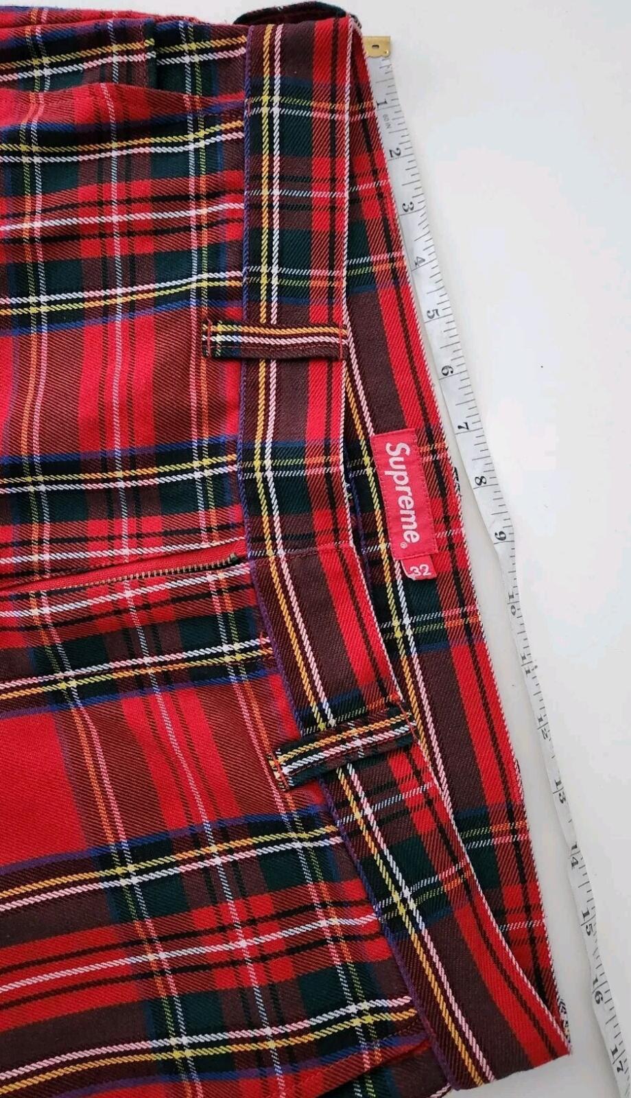 FW17 Supreme work pant Slim 32 Red Stewart Tartan Plaid trousers pants W32 L28