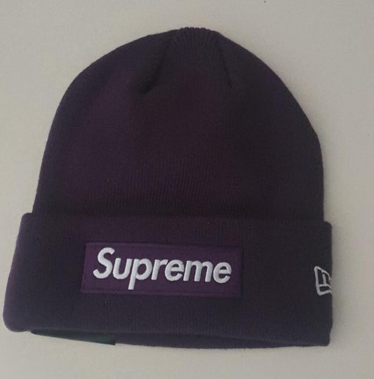 FW23 Supreme New Era box logo beanie Dark Purple New With Tag
