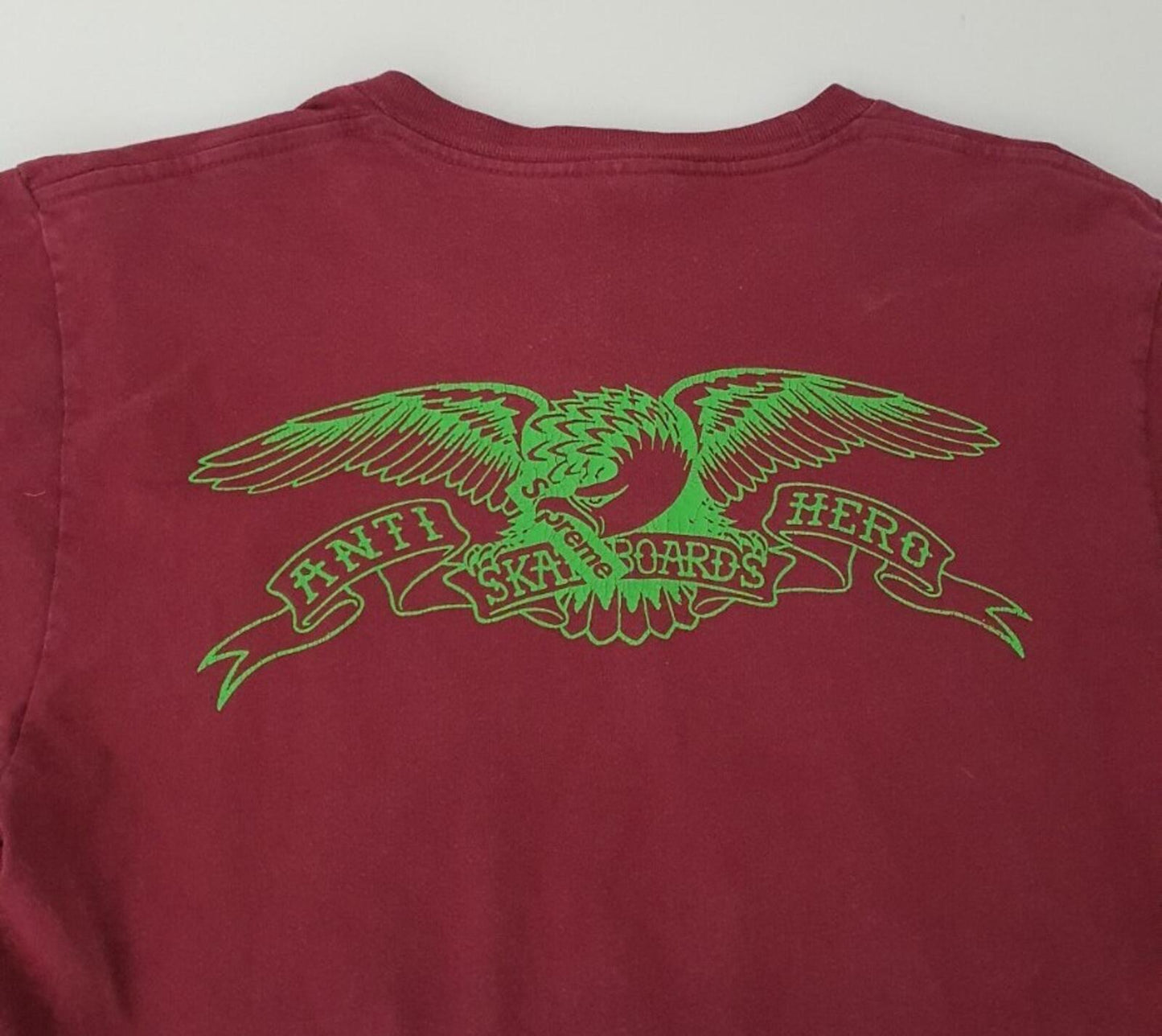 SS16 Supreme x Anti Hero Eagle Pocket Tee Burgundy Size M