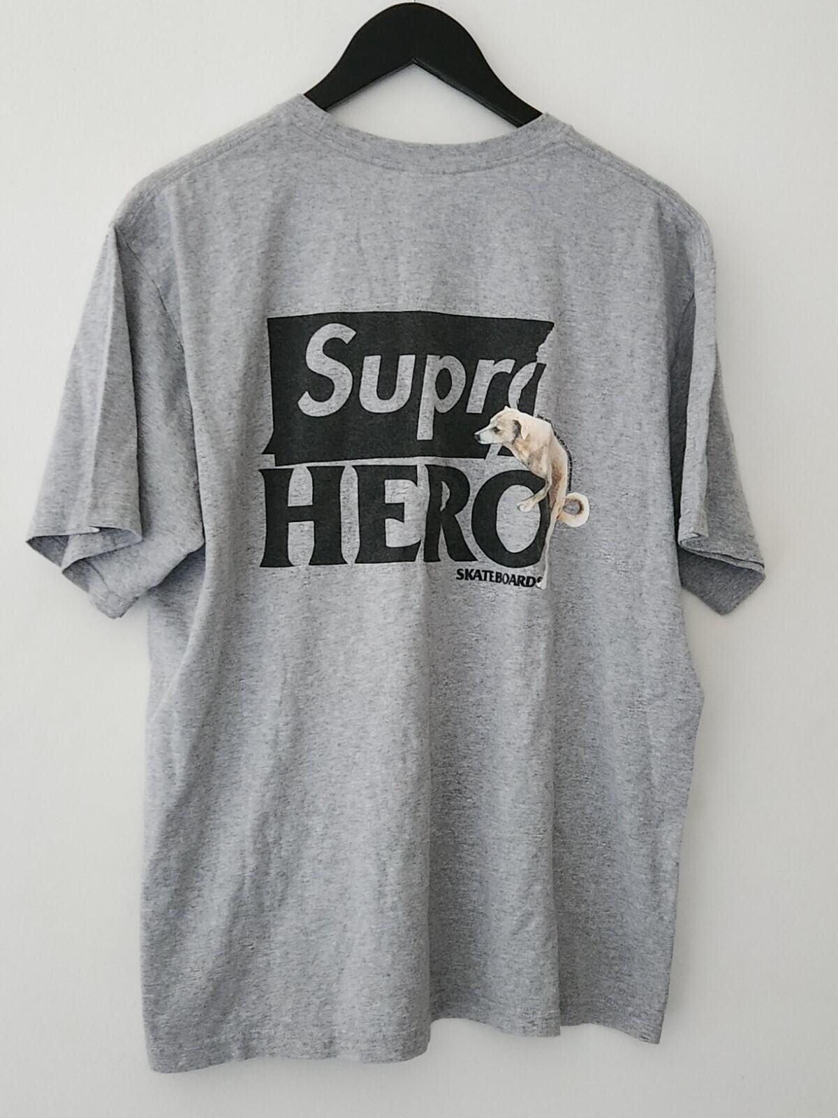SS22 Supreme x Antihero Dog T-Shirt Melange-Grau Größe L