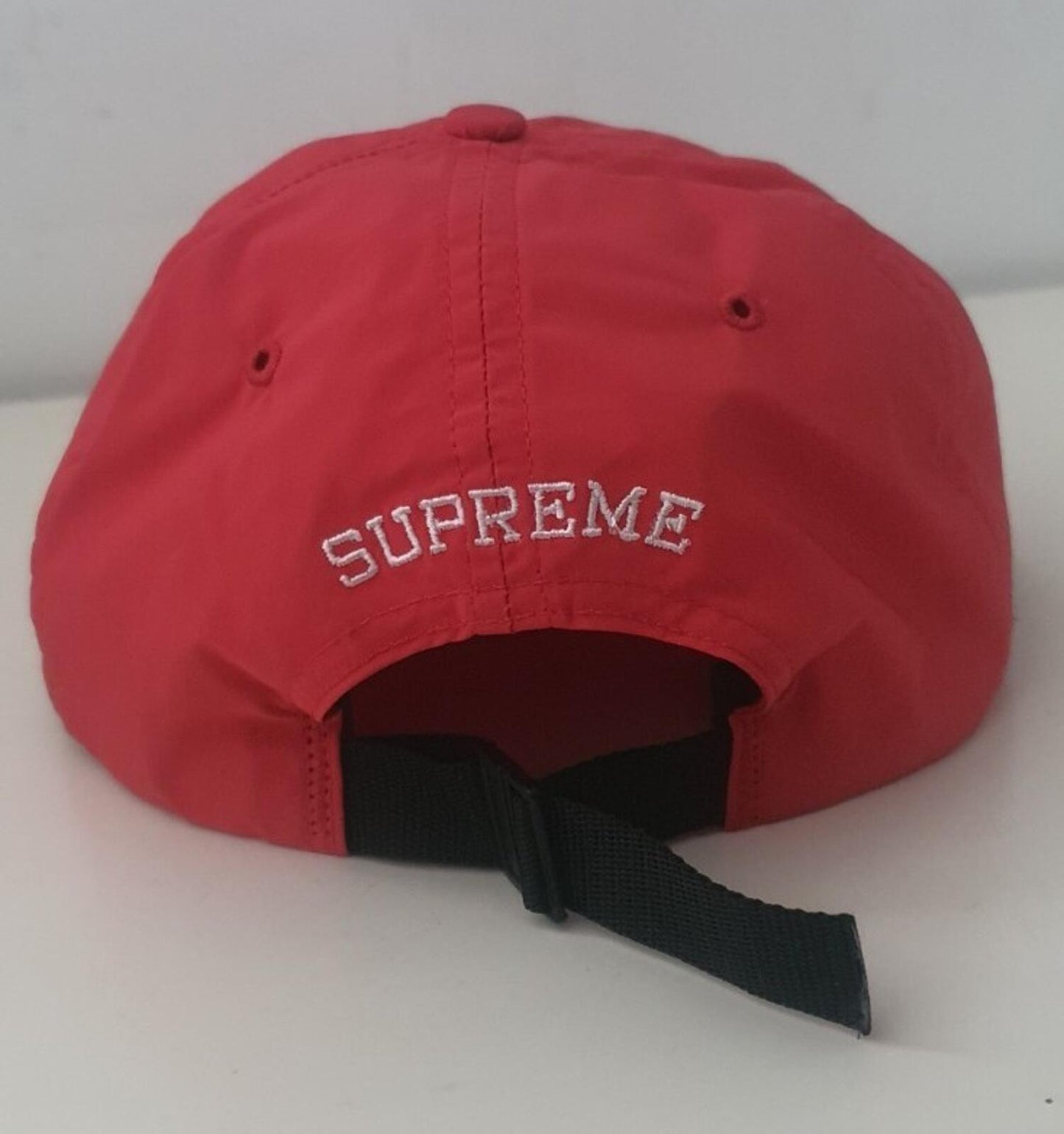 SS17 Supreme Chrome Stripe 6-panel Red cap hat