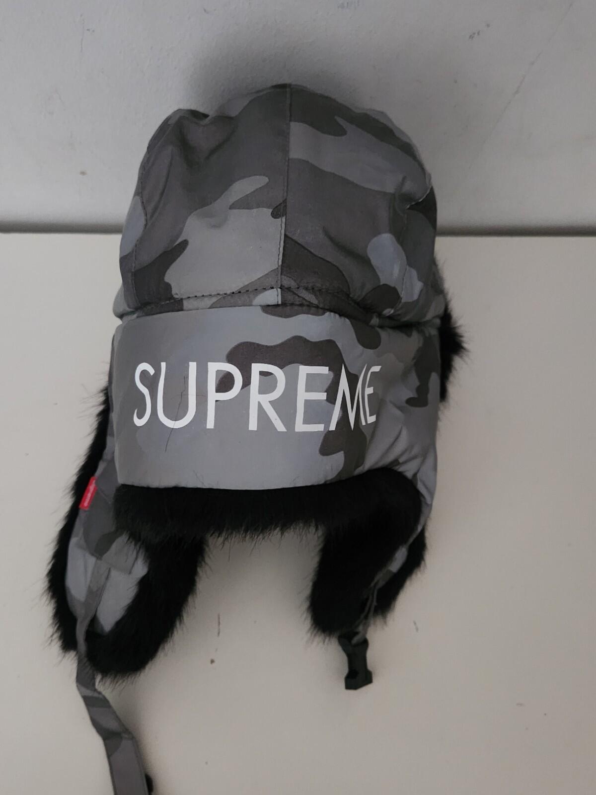FW18 Supreme Reflective Trooper Gorro de invierno camuflaje de nieve