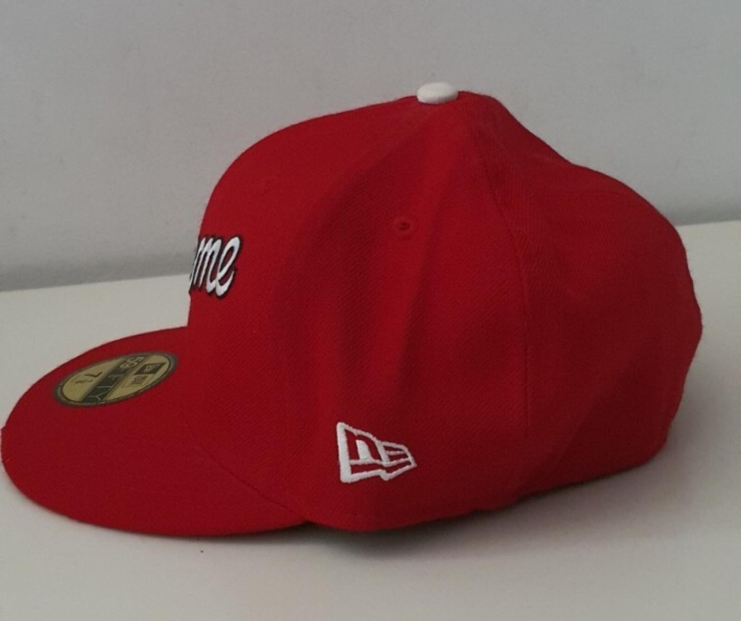 SS12 Supreme NO 1 Script New Era 59fifty fitted cap size 7 1/8 Red hat Vintage