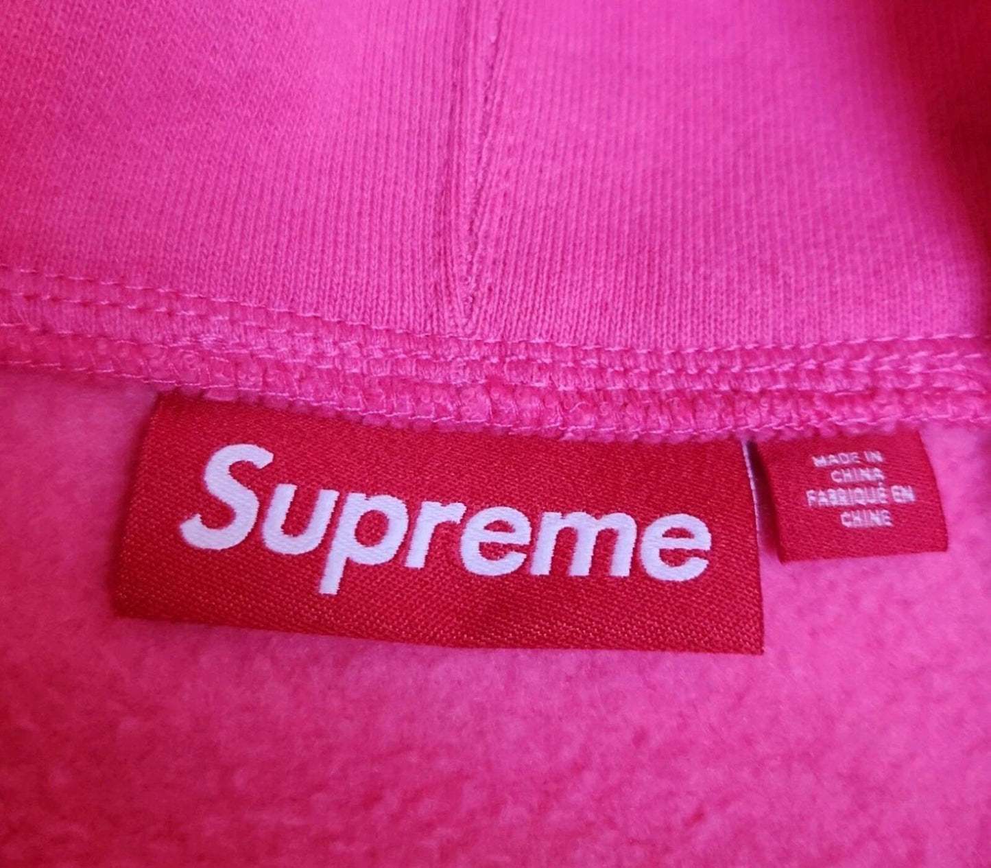 SS25 Supreme Big Logo Zip Up Hooded Sweatshirt Magenta Size L