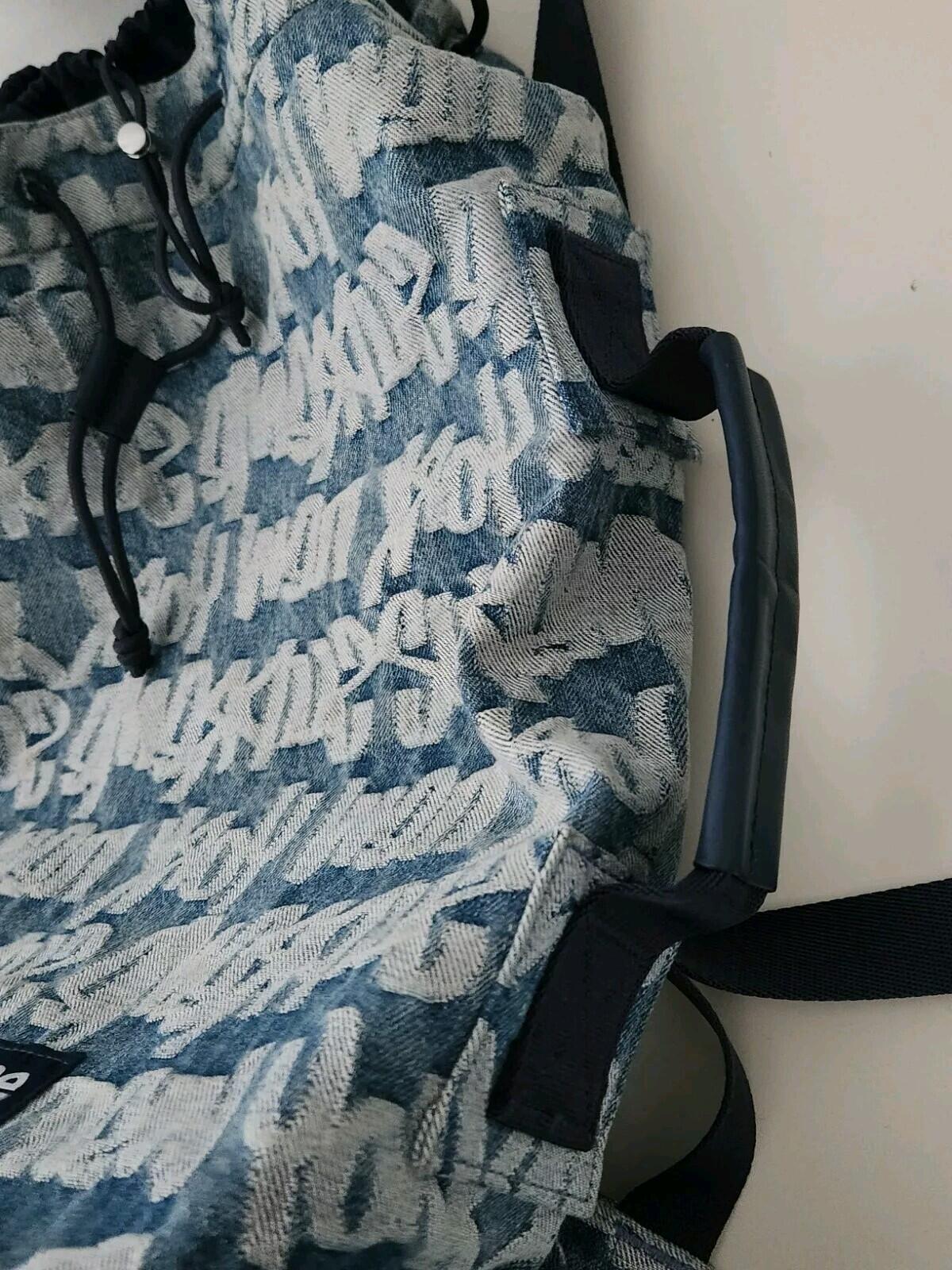 SS22 Supreme Fat Tip Jacquard Denim Backpack bag Blue