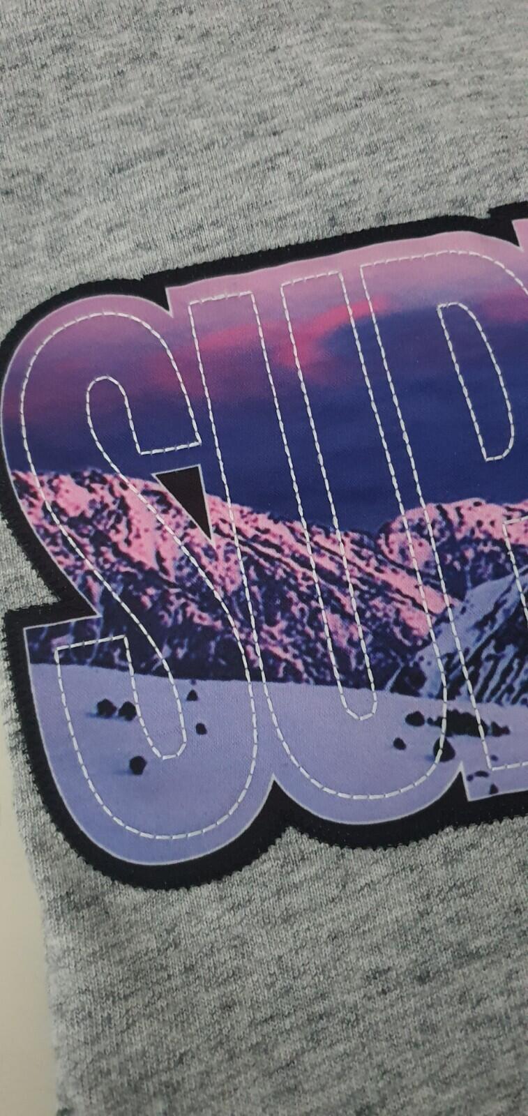FW15 Supreme Summit L/S Top Gris jaspeado Talla M