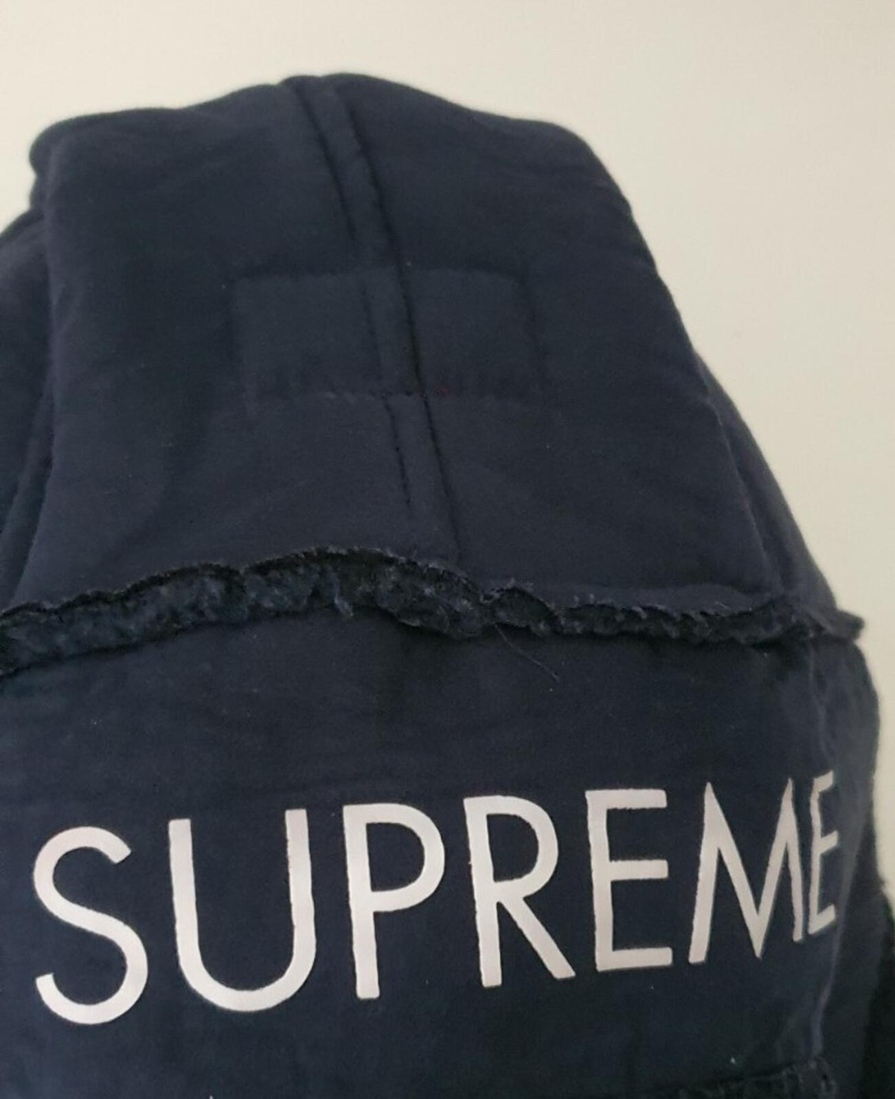 FW15 Supreme Faux Shearling Trooper Hat Navy